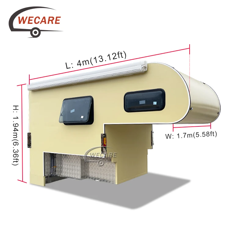 WECARE Customized off Road Pop up Pickup Truck Pick up Camper Van Trailer Australian Standards Truck Camper for Pickup