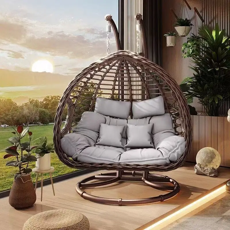 Hanging Basket Outdoor Swing Chair Patio Double Hanging Chair Household Balcony Indoor Internet celebrity Bird's Nest Hammock Ra
