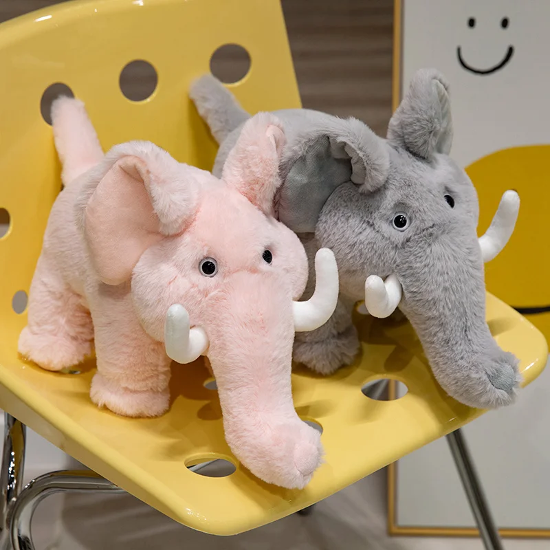 Hoge Kwaliteit Cartoon Lange Neus Olifant Pluche Pop Kussen Roze Grijze Olifant Knuffel Huisdecoratie Cadeau Voor Jongens En Meisjes