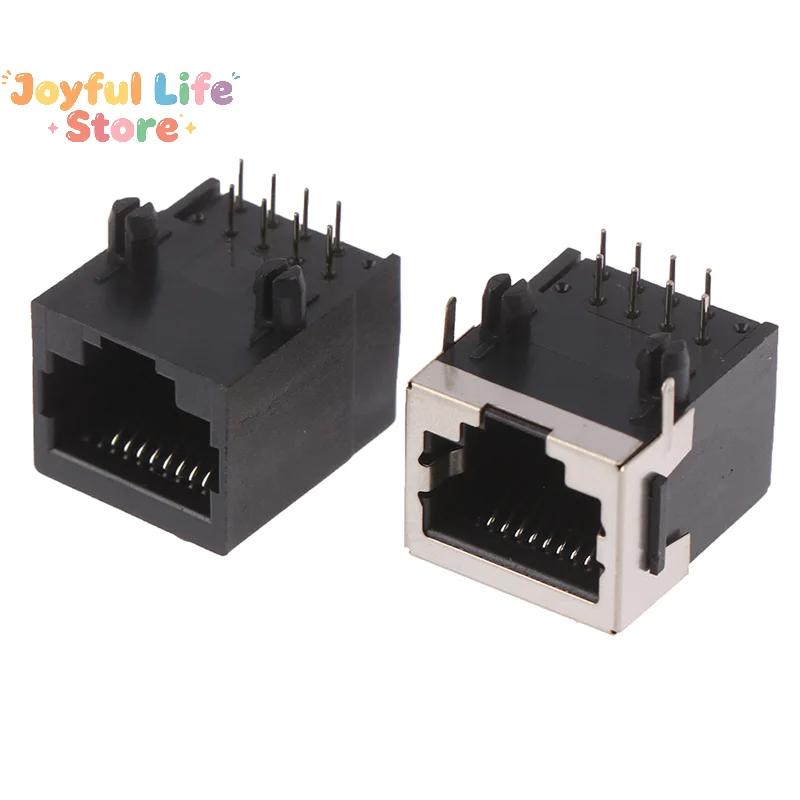 Hot Sale Hot sale 10PCS RJ45 metal 8-pin female PCB right angle board jack connector