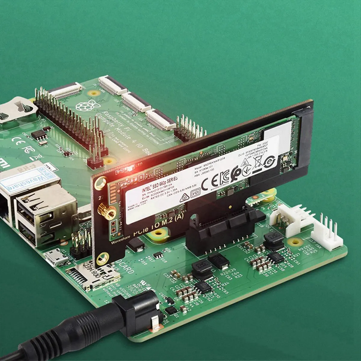 For Raspberry Pi CM4 PCI-E to M.2 Adapter Compute Module Adapter Card CAA