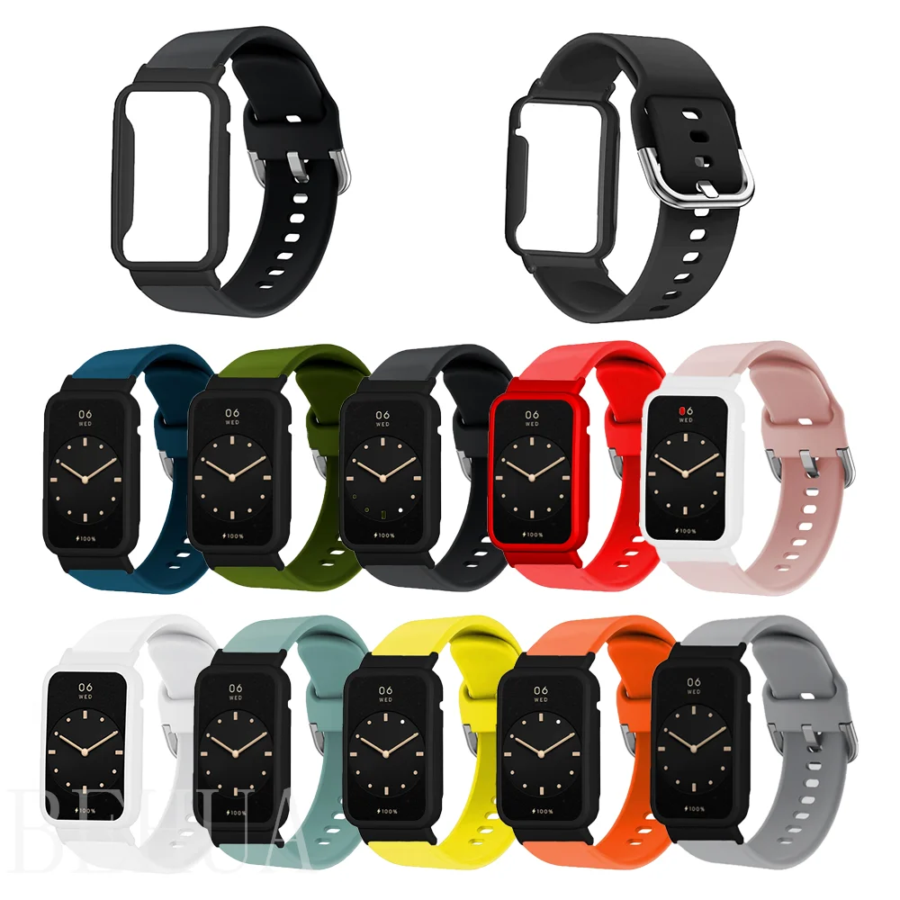 Silicone Strap For Xiaomi Mi Band 7 Pro SmartWatch WristBand for Miband 7 Pro Watchband Sport Bracelet Band Accessories + case