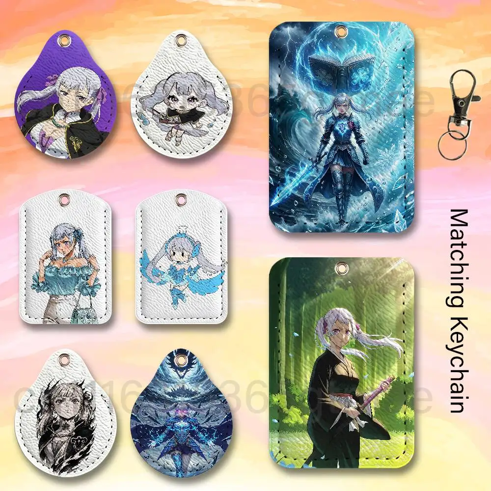 Noelle Silva B-Black C-Clover Custom Access Card For Air Tag Case Leather Card Holder Transportation Card Case Gifts