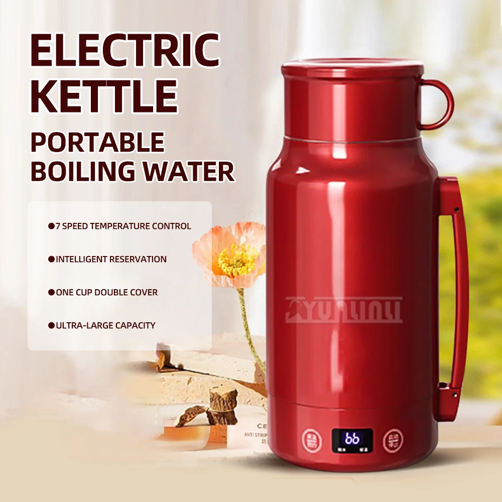 Outdoor 316 Stainless Steel Thermos Kettle Portable 1000ml Large Capacity Hot Water Bottle