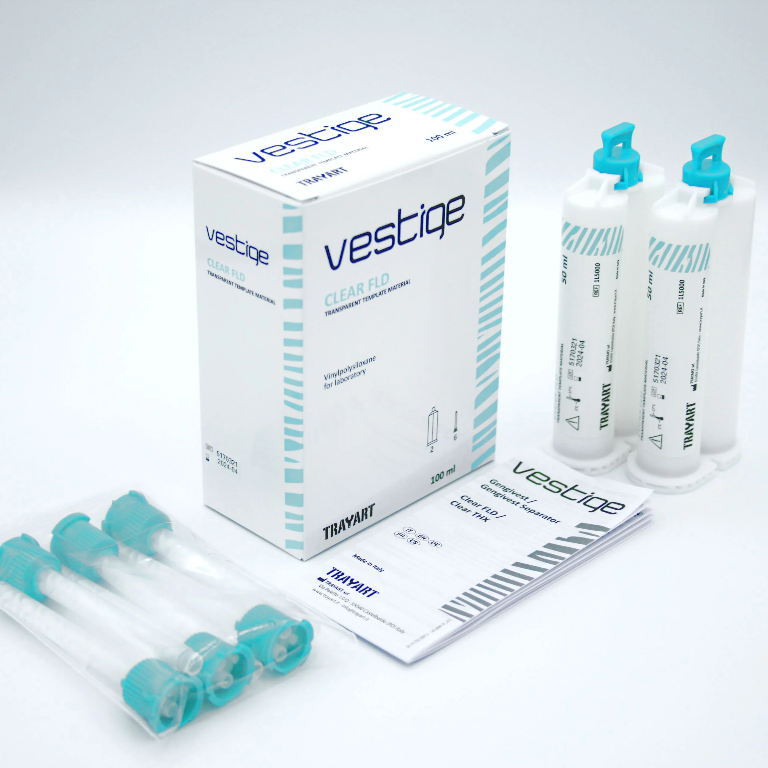 Addition-cure transparent liquid 3-component silicone rubber Vestige Clear FLD 2x50 ml – clear liquid A-silicone