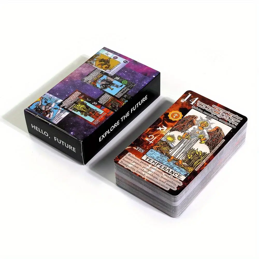 Carte dei tarocchi di apprendimento Esplora il futuro Carte dei tarocchi Gioco da tavolo per feste Gioco di predizione della fortuna delle carte del destino