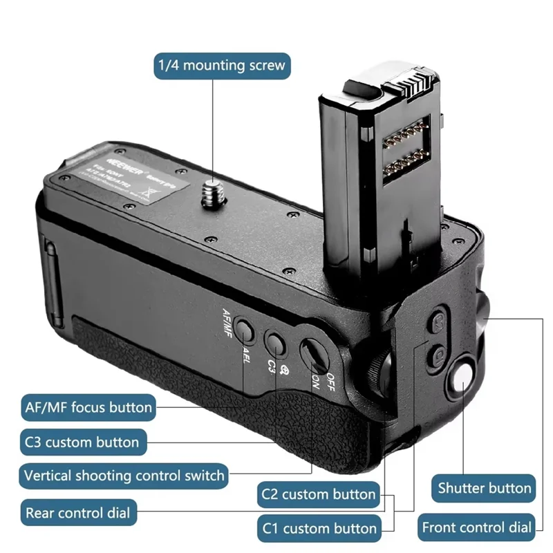 ABAC-For Sony A7II A7M2 A7S2 A7S A7R2 A7R II Camera Replacement Battery Grip Holder As For Sony VG-C2EM/Works With NP-FW50 - Image 5