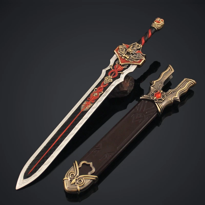 Naraka: Bladepoint Longquan épée armes modèles périphériques de jeu épées anciennes katana métal artisanat ornements garçons jouets cadeaux