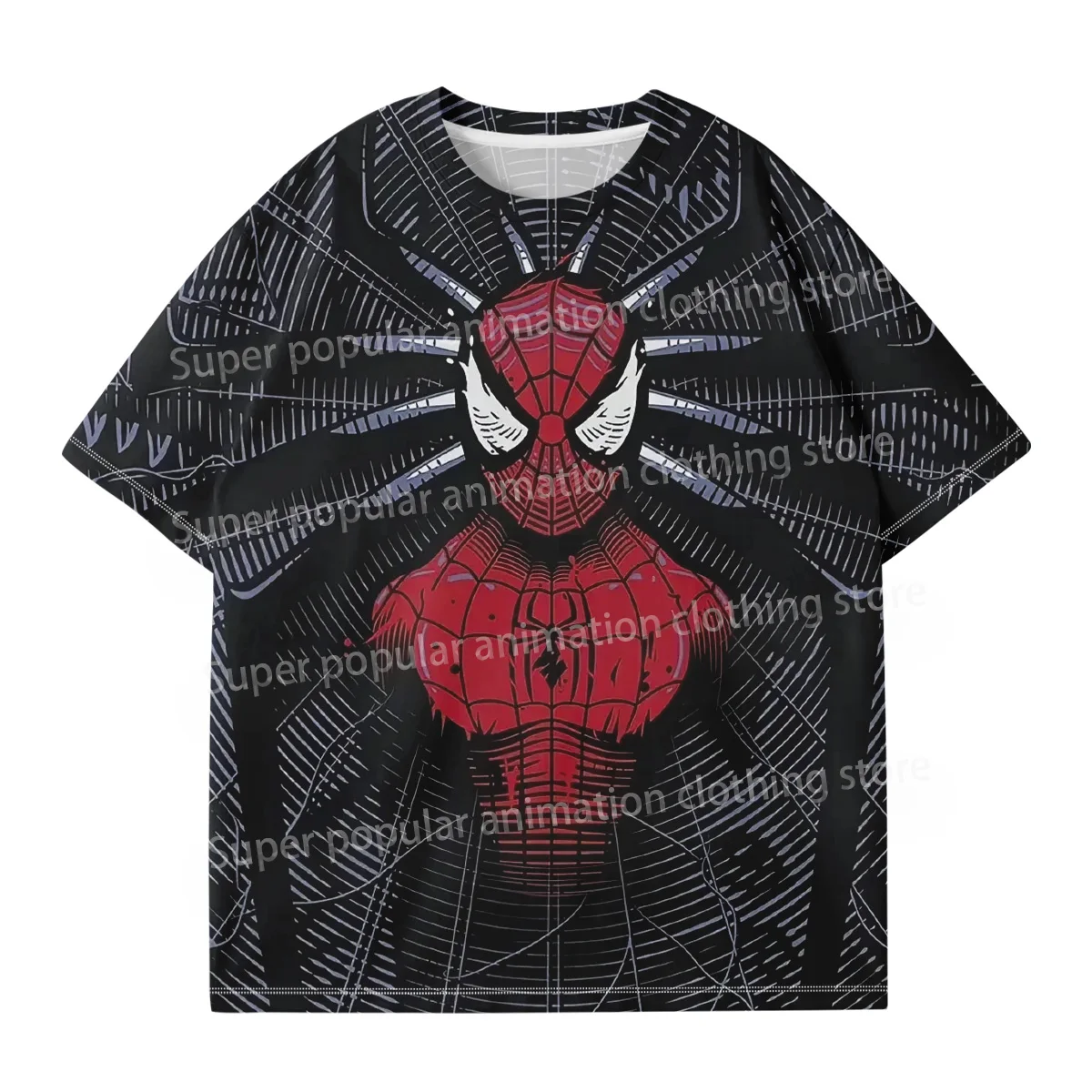 

Miniso популярные футболки с Человеком-пауком Marvel мультфильм аниме 3D принт для мужчин и женщин модная футболка большого размера футболки для мальчиков и девочек топы одежда