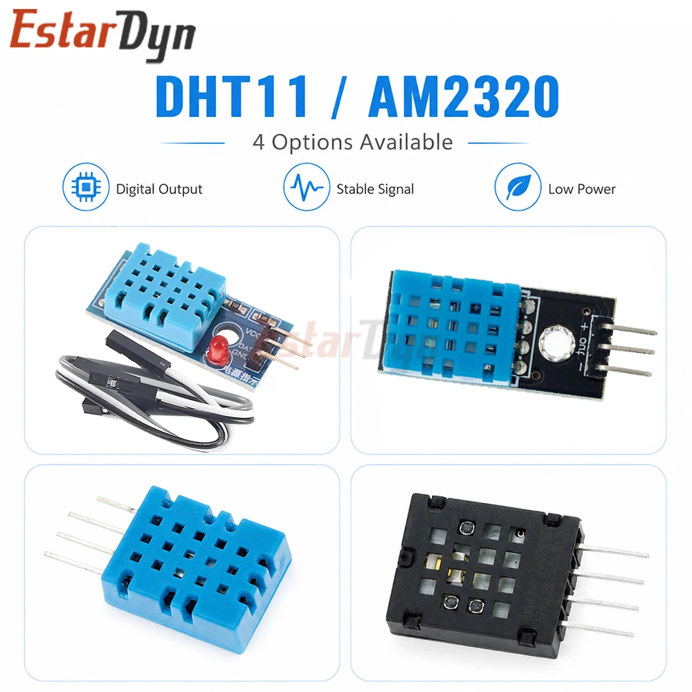 

Estardyn Digital Temperature and Humidity Sensor DHT11 DHT22 AM2302 AM2301 AM2320 sensor and module For electronic DIY