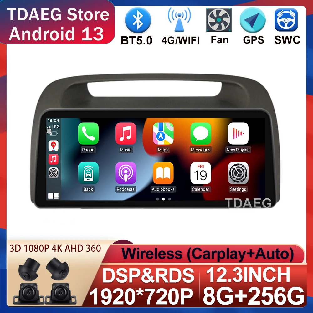 12.3'' QLED 4G WIFI Android 13 For Toyota Camry 5 XV 30 2001 2002 2003 2004 - 2006 Car Radio Multimedia Video Player Stereo GPS