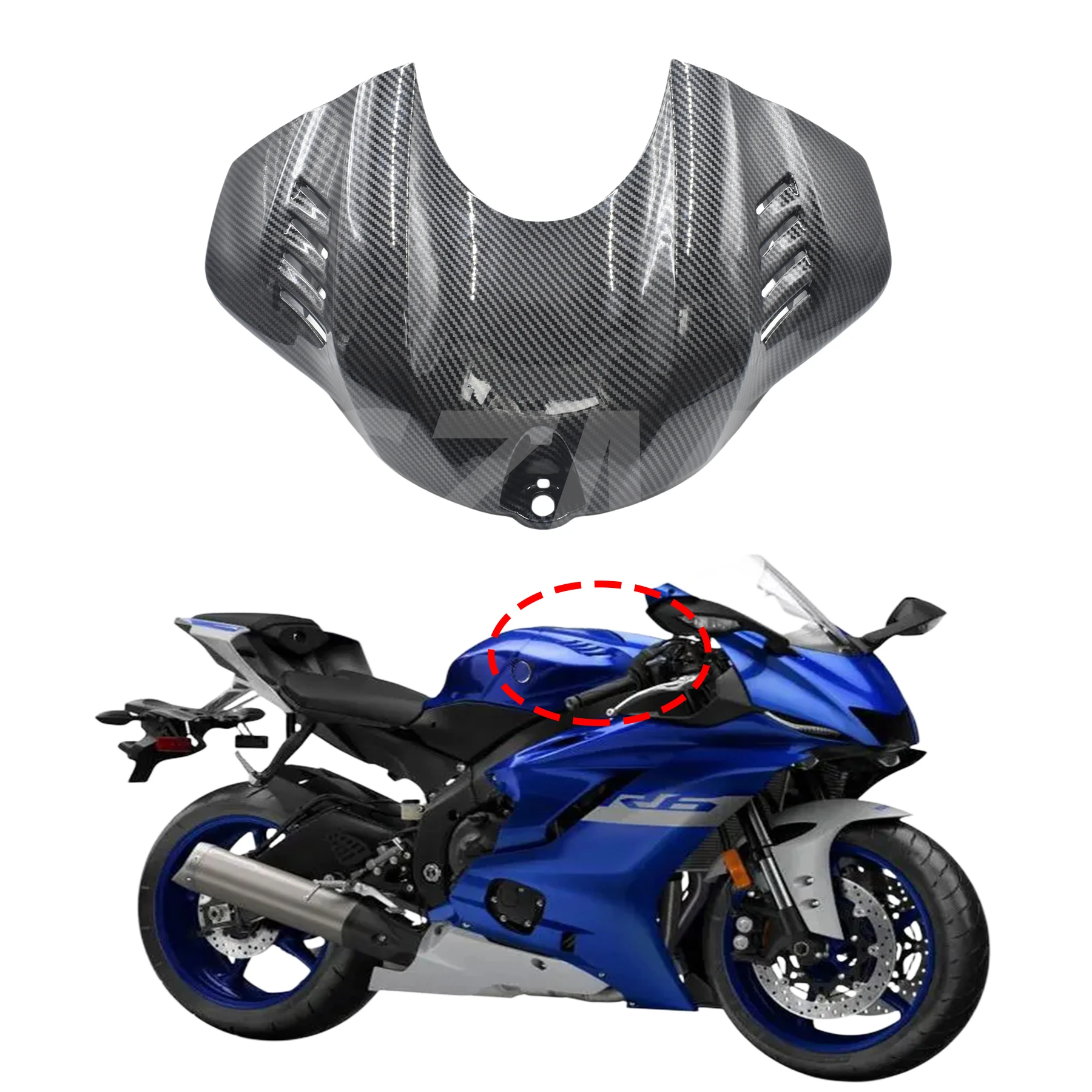 

Панель из углеродного волокна для обтекателя топливного бака, подходит для YAMAHA YZF-R6 YZF R6 2017 2018 2019 2020, защитная обтекатель для мотоцикла