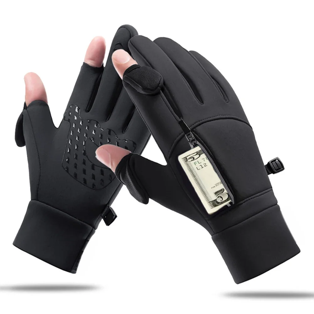 

Winter Warm Touch Screen Gloves Outdoor Windproof Waterproof Cold-proof Gloves Men Driving Cycling Fishing Ski Gloves