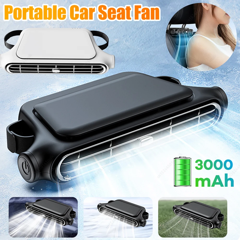 

3 скорости регулируемый автомобильный вентилятор 5 В/2 А охлаждающий вентилятор на спинку автомобильного сиденья Type-C шейный кулер кондиционер для летних автомобильных аксессуаров