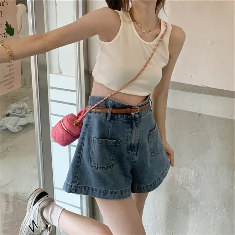 Summer Women Slim Shorts Trousers Fashion Ladies Jeans Broken Denim Shorts Ripped Jeans High Waisted Hotpant Slim Fit