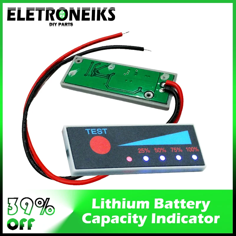 

ELETRONEIKS Lithium Battery Capacity Indicator Board 2S 3S 4S 5S 6S 12V 18650 Lipo Lithium Charging Capacity Display DIY Module