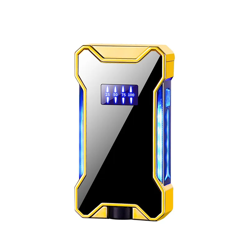 New Mecha Cool LED Colorful Light Type-c Charging USB Electric Lighter Metal Outdoor Windproof Portable Lighter Cigar Men\'s Gift