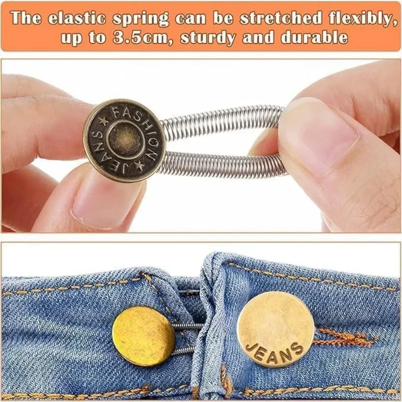 1/20 قطعة الجينز الخصر موسع زر قابل للتعديل قابل للسحب مطاطا الربيع أزرار DIY بها بنفسك السراويل الجينز الحرة الخياطة الخصر تمديدات