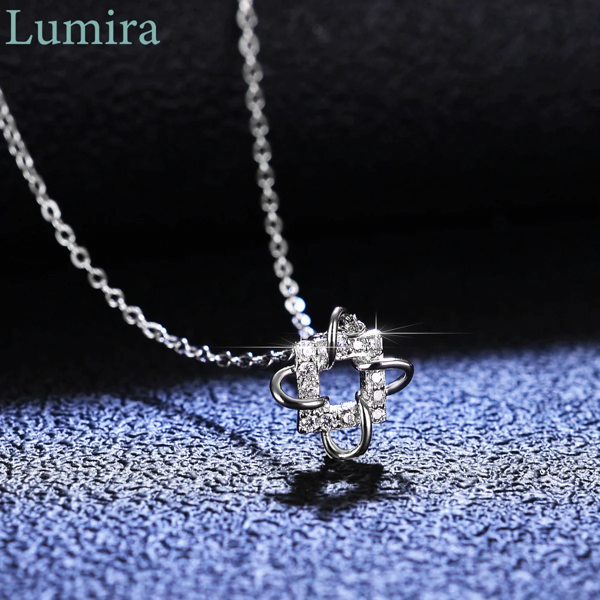 

Lumira женское модное 1-каратное муассанитовое платиновое ожерелье PT950, классический кулон с четырьмя зубцами и цепочкой на ключицу