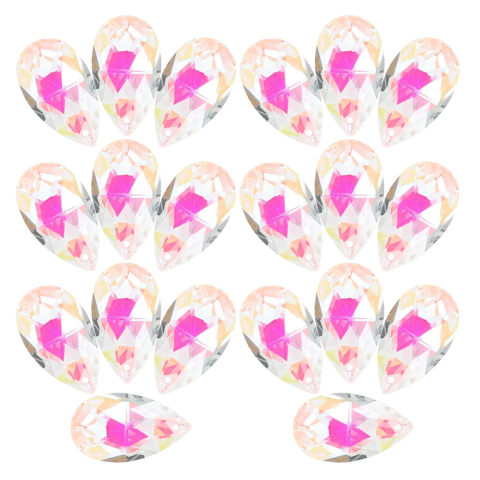 

20Pcs Top Drilled Clear Crystal Teardrop Prisms 38Mm Hanging Window Suncatchers Rainbow Maker Fengshui Home Decor Crystal