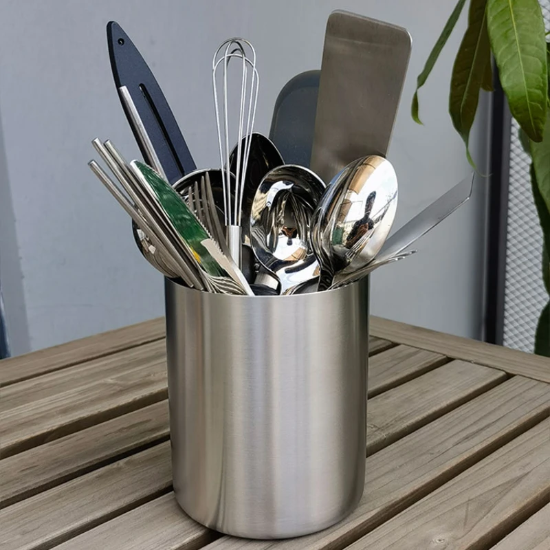 

Stainless Steel Utensil Holder,Rust Proof Kitchen Countertop Cutlery Storage Organizer for Forks,Spoons,Knives,Dishwasher Safe