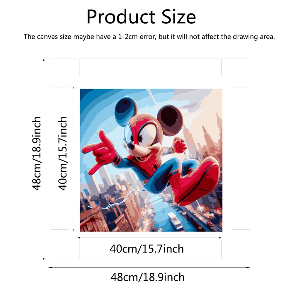 Disney Paint Number Kits Mickey Mouse Cartoon Hobby Painting By Numbers Iron Man DIY Art Drawing Spiderman Art Crafts Wall Decor