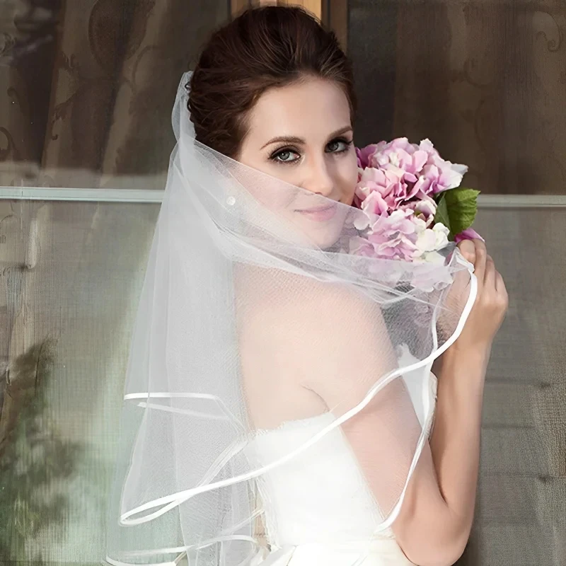 White Short Bridal Wedding Veil Bride To Be Sash Headband Bachelorette Party Bridal Shower Gift Decorations Hair Accessories image 3