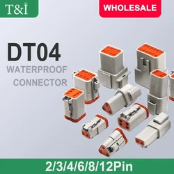 1set Deutsch DT connettore DT06-2S/DT04-2P 2P 3P 4P 6P 8P 12pin connettore grigio elettrico impermeabile per perni motore auto 22-16AWG