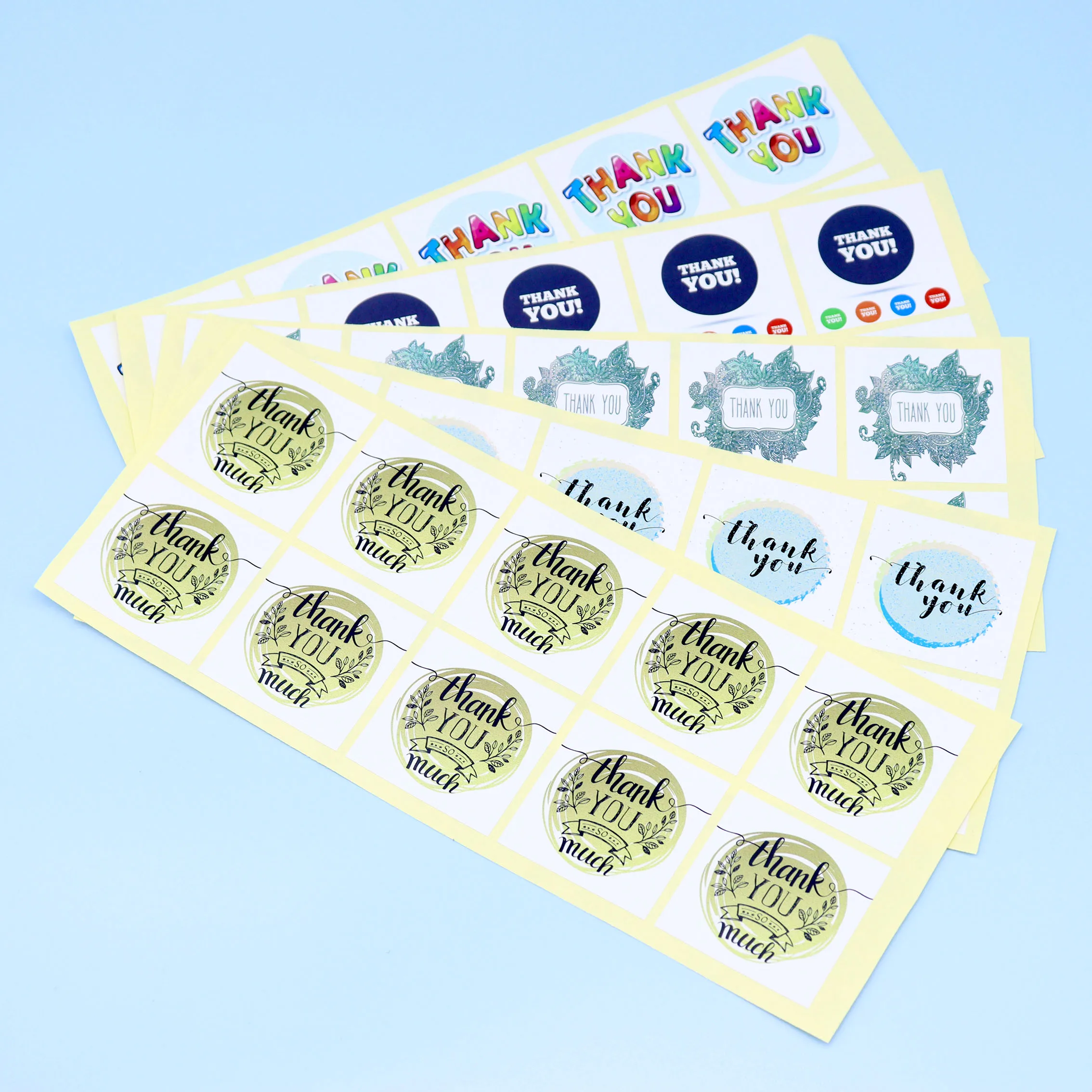 Thank You Stickers Seal Labels 50-500pcs Decoration Sticker For Handmade Wedding Gift Scrapbooking for Envelope and Package Seal