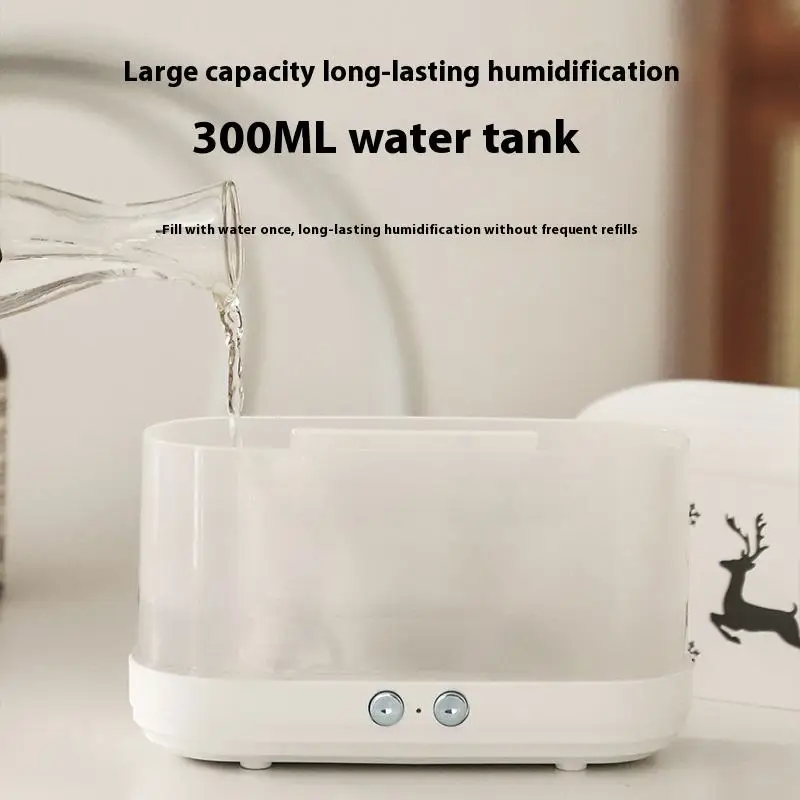 USB Aroma Humidifier with Flame Lamp for Home and Bedroom Use - New Large-Capacity Air Sprayer