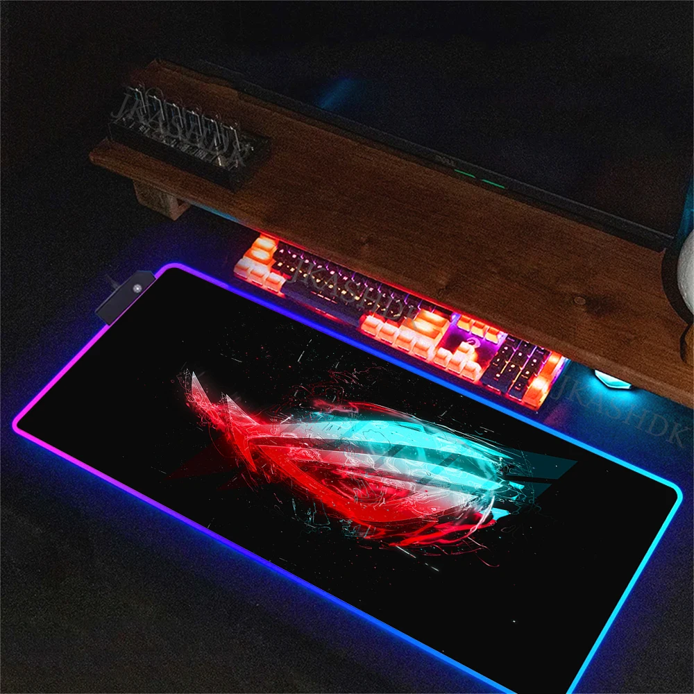Cartoon Asus Deskmat Mouse Pad Gaming LED Mouse Mat 900x400 Mousemats Table Pads PC Office Desk Mat RGB Keyboard Mats XXL