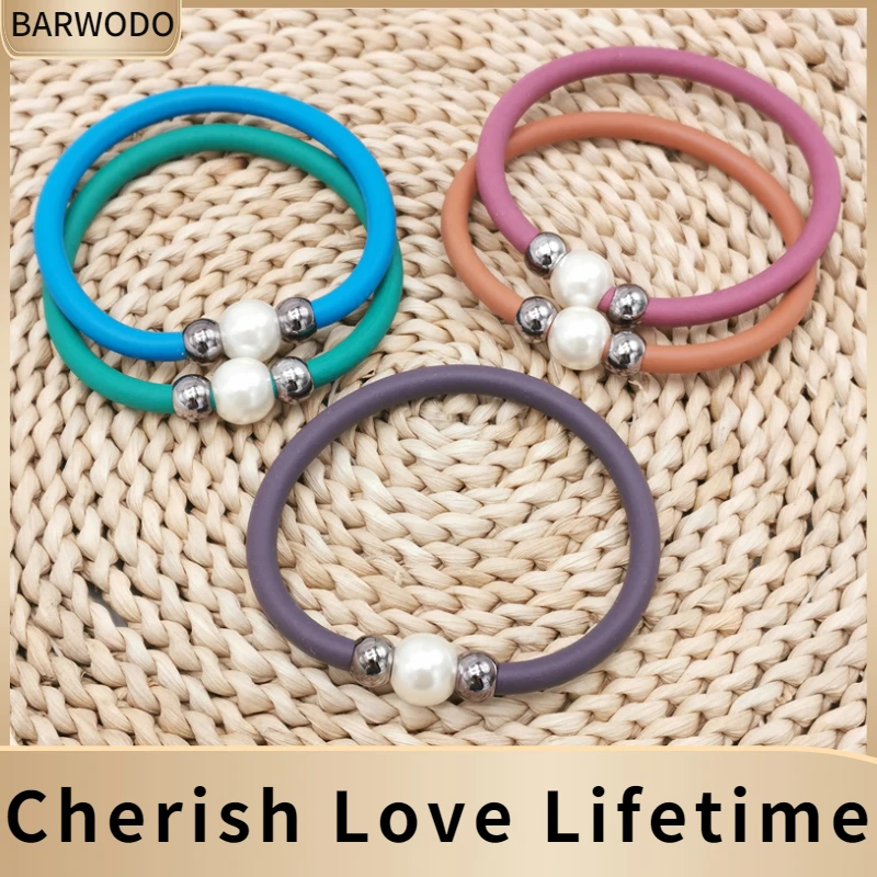 BARWODO Perle Perlen Bracalet Für Frauen Boho Erklärung Runde Armreif Luxus Geschenk Ethnische Zubehör Passenden Charme Armbänder