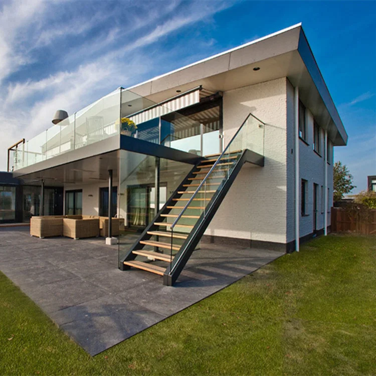 التصميم الإبداعي درابزين الدرج الخشبي درابزين جودة عالية مستقيم درج شعاع واحد كلاسيكي درج داخلي فقي #4