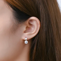 IOGOU D1.30CT D Color Moissanite Hoop Stud Earrings 925 Sterling Silver Woman's Piercing Ear Earrings Mini Hoop Trendy Jewelry