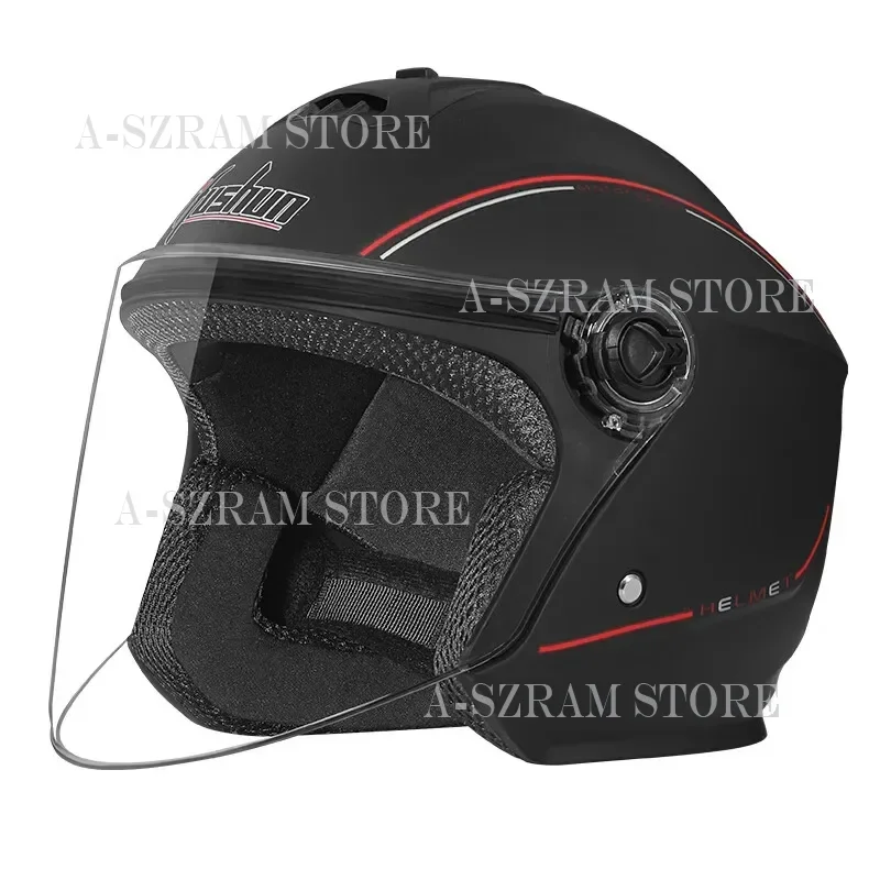 

IFUSHUN Motorcycle Electric Vehicle Helmet 3/4 Open Face Helmet Four Seasons Riding Half Helmets Scooter Safety Helmet 3C