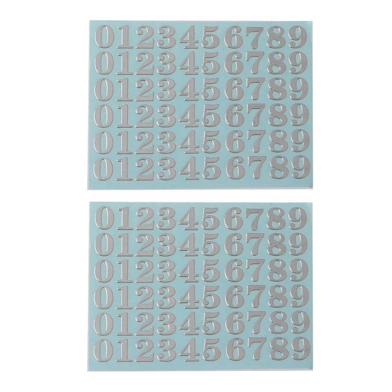 2 Sheets Glitter Alphabet Letter Stickers Glitter Self Adhesive Digital Metal Stickers for Grad Cap and Arts Craft DropShip
