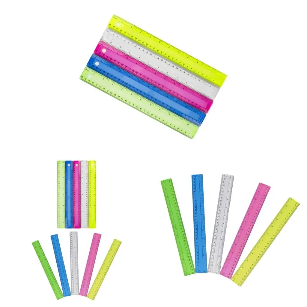 

Math Ruler Colorful Drawing Ruler with Inches Centimeters Scale for Drawing D2RC