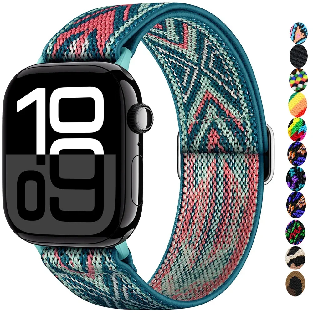 

Scrunchie Strap for Apple watch band 45mm 40mm 44mm 41mm 49mm 42 46mm Elastic Nylon bracelet iWatch series 8 se 7 6 9 Ultra 2 10