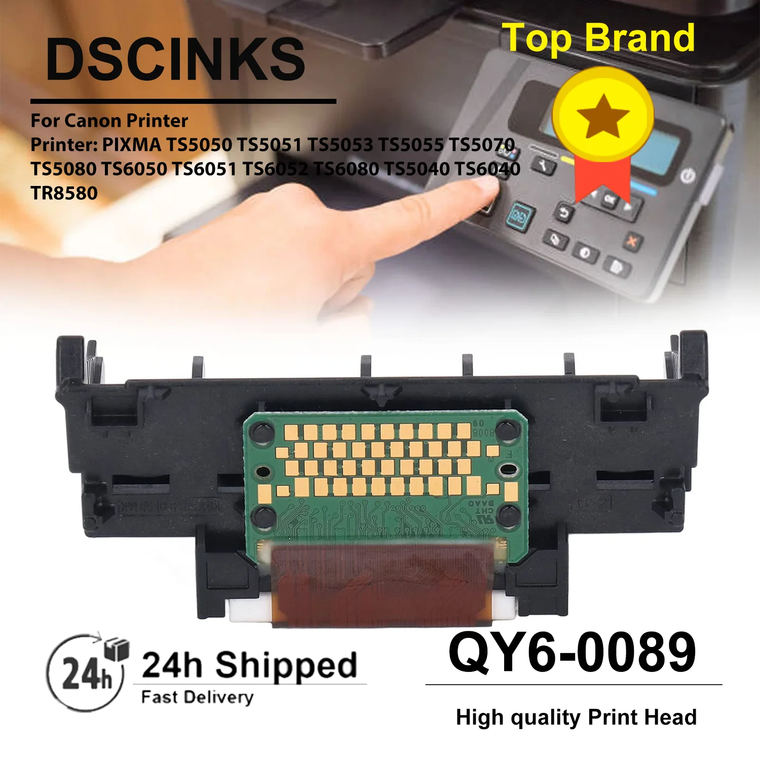 

1PC QY6-0089 printhead for Canon TS5050 TS5051 TS5053 TS5055 TS5070 TS5080 TS6050 TS6051 TS6052 TS6080 TS5040 TS6040 TR8580