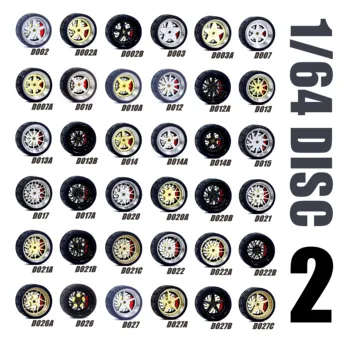 1/64 Hot Wheels Carlomo D-klasa 2 szczegóły-up zestawy koła z gumowe opony hamulca montaż dysku felgi dla modelu samochodu Tomica 4 sztuk zestaw