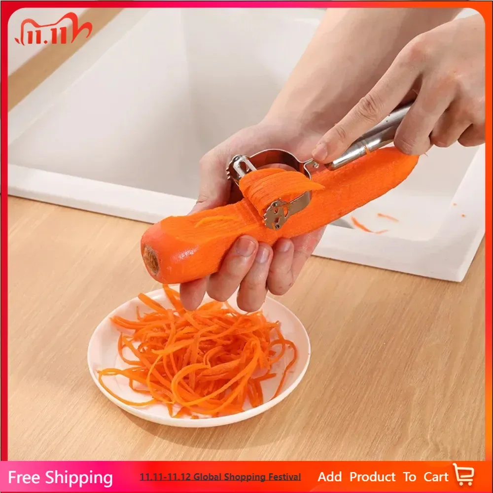 عالية الجودة الفولاذ المقاوم للصدأ البطاطس الخيار الجزرة مبشرة جوليان مقشرة الخضار الفاكهة مقشرة الخضار القطاعة #1