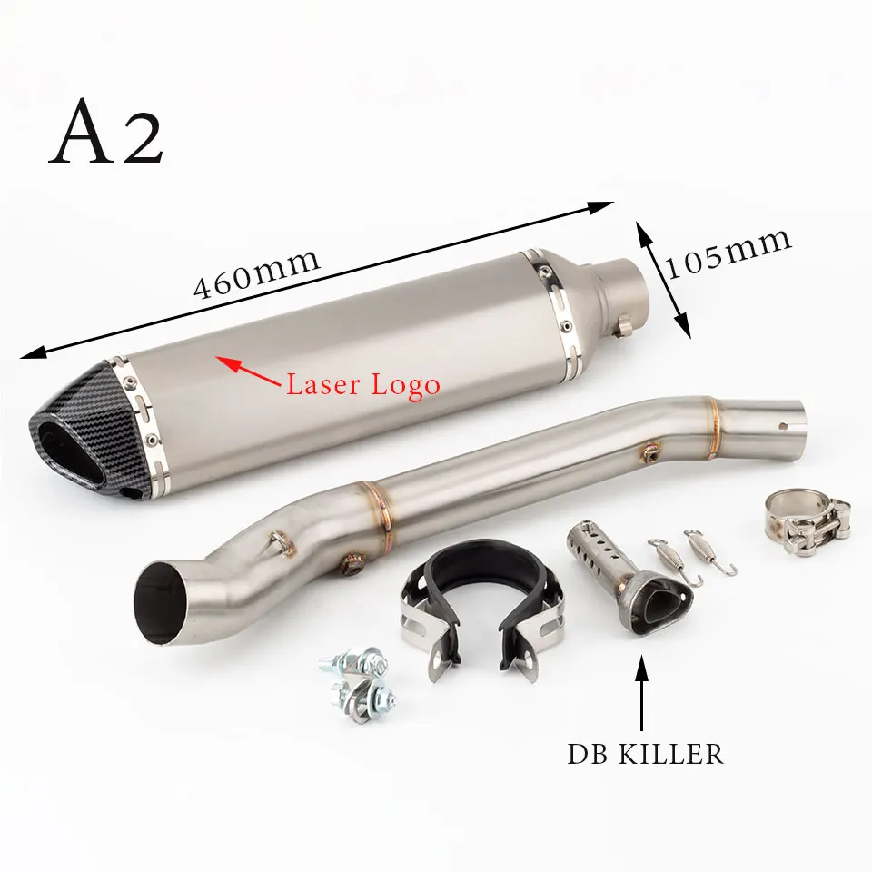 DRZ400 Motorcycle Exhaust Muffler Silencer Middle Link Pipe Slip on Escape Moto for Suzuki DRZ400 DRZ400S DRZ400SM DRZ400E