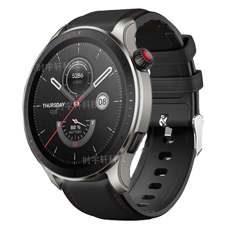 22 مللي متر سيليكون جلدية حزام (استيك) ساعة ل Huami Amazfit GTR 4/3/2/2e/47 مللي متر/تيرة/ستراتوس 3 2 حزام سوار GTR4 GTR3 برو مربط الساعة