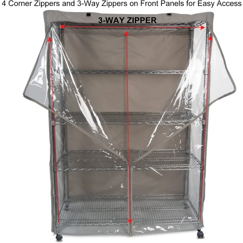 Storage rack cover Wire rack Shelf dust-proof, suitable for rack three-side perspective panel