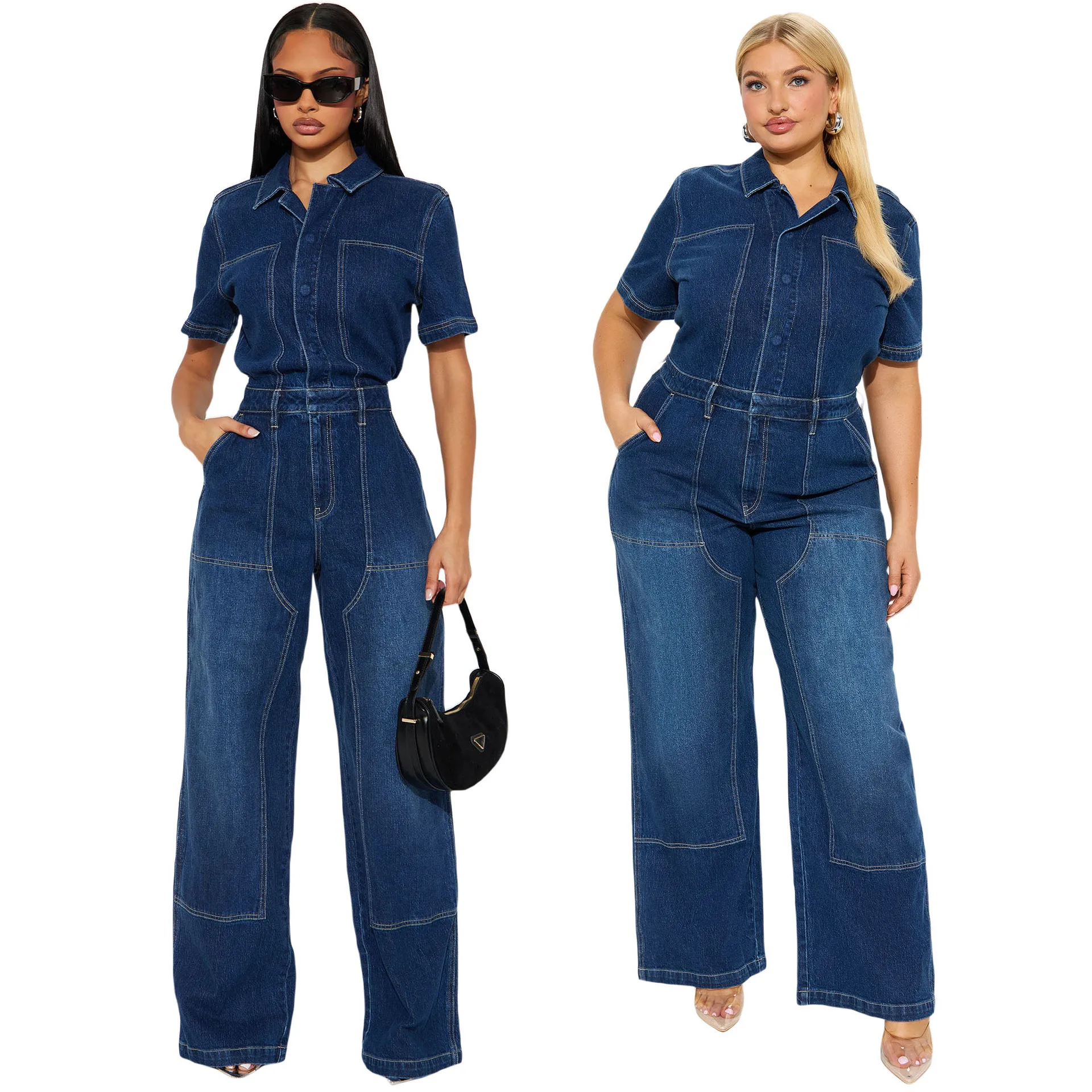 

Женский джинсовый комбинезон больших размеров 2026 года, стрейч, с эффектом потертости, расклешенные штанины, женский стиль, приталенный крой, повседневный винтажный образ