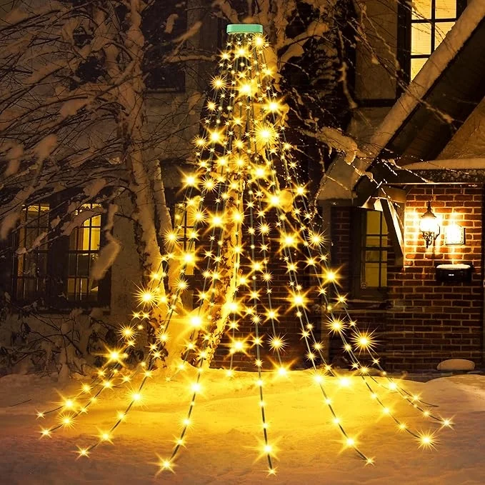 Christmas Tree Light 400 Emitting Diode String 8 Mode Memory Function Christmas Tree Waterproof Fairy Holiday
