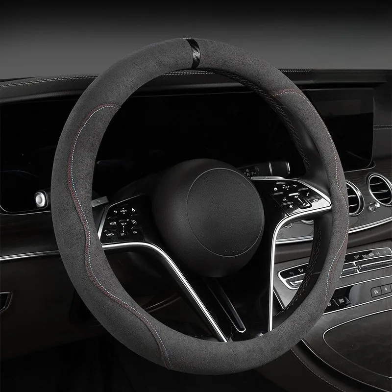 

Breathable Suede Car Steering Wheel Cover 38cm Universal Steering Wheel Covers Steering Wheels Accessories Non-slip Handle Cover