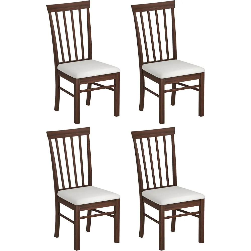 

Wooden Dining Chairs Set of 4, Farmhouse Upholstered Kitchen Chairs with Rubber Wood Frame for Living Room, Dining Room,