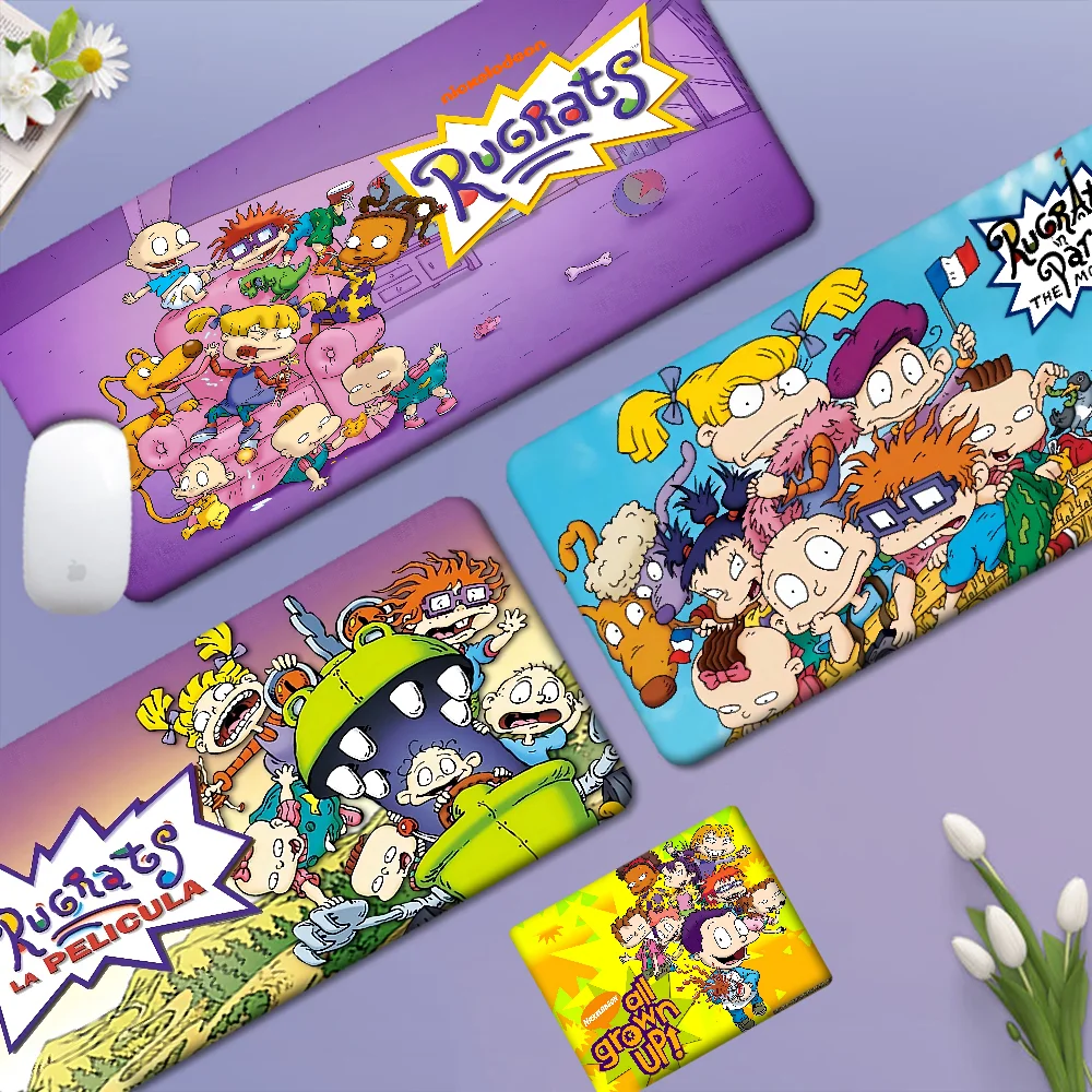 

Cartoon Children-Rugratt Mousepad Large XXL Desktop Desk Mat Kawaii Gaming Accessories Students Writing Pad Desktop Mat