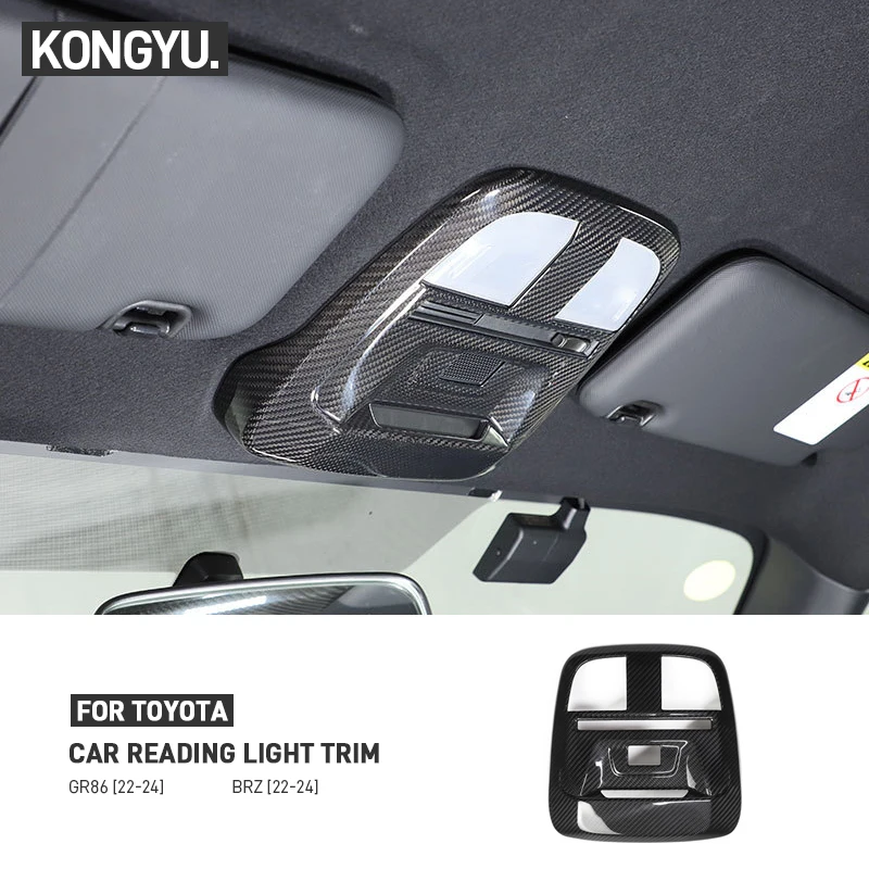 

Real Carbon Fiber Car Front Roof Reading Light Frame Trim Cover Interior Accessories For Subaru BRZ For Toyota 86 GR86 2022-2024
